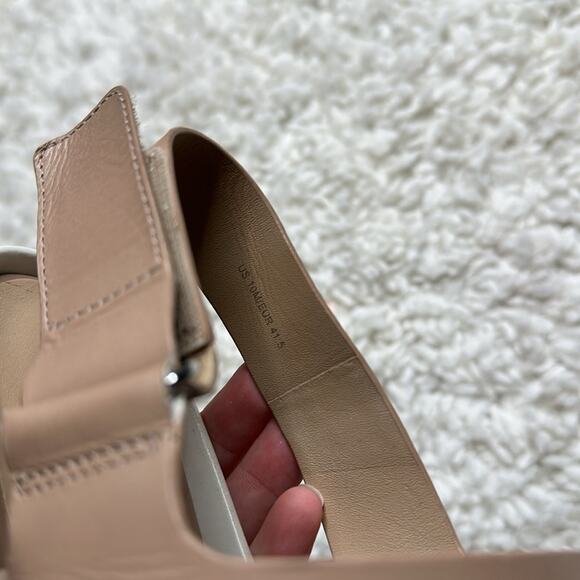 Vince Nude White Platform Thick Strap Sandals Neutral Minimalist Closet Staple - Picture 11 of 11